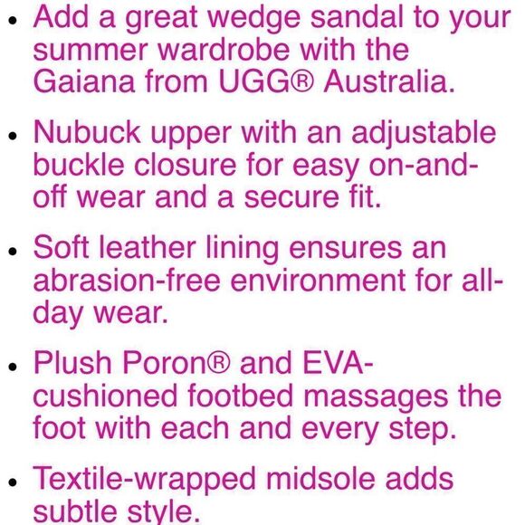 Ugg Pink Gaiana Wedge Sandals - Picture 6 of 7